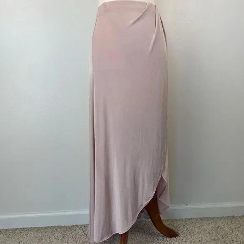 NWT Free People Silk Wrap MIDI Skirt Dusty Pink Dress Small